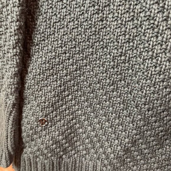 Lululemon Post Practice Cardigan Knit Sweater Pockets Snap Oversized Top Black S - Picture 12 of 15